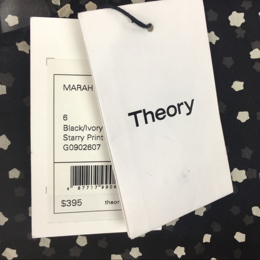 NWT Theory Black White Star Print Dress - M1 - Picture 5 of 7